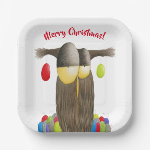 Assiettes En Carton Chouette de Noël