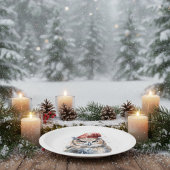 Assiettes En Carton Chouette d'hiver enchantée