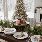 Assiettes En Carton Chouette d'hiver enchantée