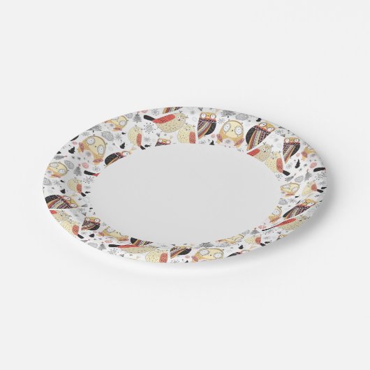 Assiettes En Carton Chouette drôle de texture (Angle)