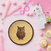 Assiettes En Carton Chouette du cône de pin (Fête)