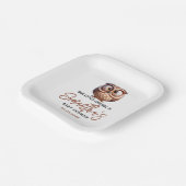 Assiettes En Carton Chouette en caricature mignonne Baby Boy Douche (Angulaire)