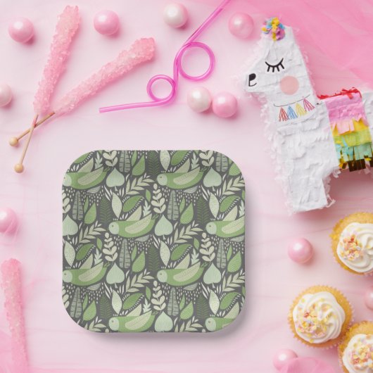 Assiettes En Carton Chouette Et Nature (Fête)