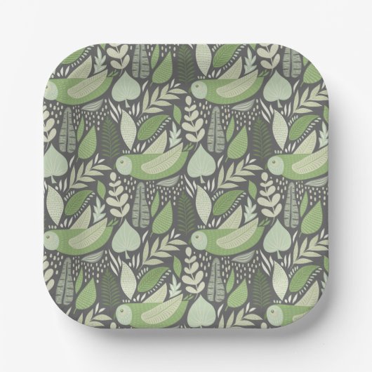 Assiettes En Carton Chouette Et Nature (Recto)