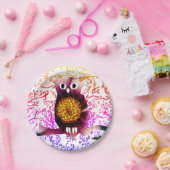Assiettes En Carton Chouette, hibou Oiseau Floral Plaques en papier d' (Fête)