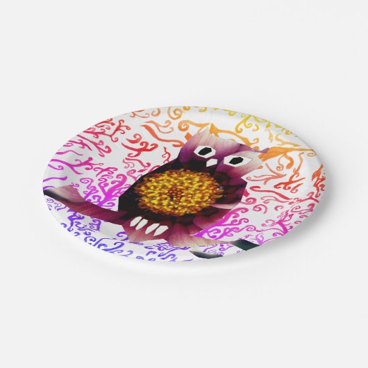 Assiettes En Carton Chouette, hibou Oiseau Floral Plaques en papier d' (Angle)