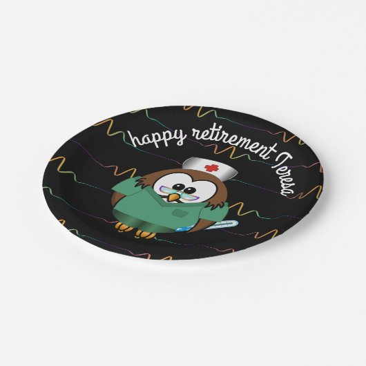 Assiettes En Carton chouette infirmière - plaques en papier (Angle)