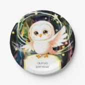 Assiettes En Carton Chouette magique colorée Anniversaire (Devant)