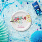 Assiettes En Carton chouette mignonne, chouettes, fleur, plaque de pap (Fête)