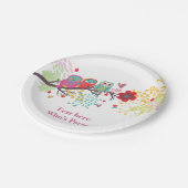Assiettes En Carton chouette mignonne, chouettes, fleur, plaque de pap (Angle)