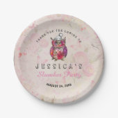 Assiettes En Carton Chouette nocturne mignonne Anniversaire Fête du bo (Devant)