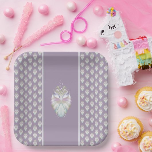 Assiettes En Carton Chouette Oracle Pastel Purple (Fête)