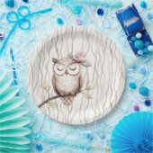 Assiettes En Carton Chouette rose enchantée Anniversaire (Fête)