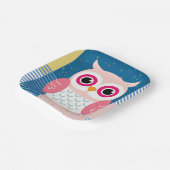 Assiettes En Carton Chouette rose mignonne Baby shower boisé neutre pa (Angulaire)