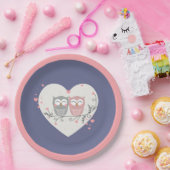 Assiettes En Carton Chouettes aimantes Valentines (Fête)