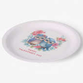 Assiettes En Carton Chouettes amoureuses assis sur une branche d'arbre (Angle)