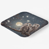 Assiettes En Carton Chouettes avec Pleine lune (Angulaire)