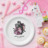 Assiettes En Carton Chouettes gothiques du glam floral Mauve (Fête)