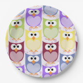 Assiettes En Carton Chouettes mignonnes, Chouette Motif, Chouettes pou (Devant)
