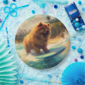 Assiettes En Carton Chow Chow Beach Plage Surf Peinture (Fête)