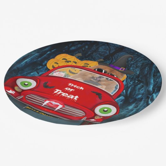 Assiettes En Carton Chow Chow Chig Conduire voiture effrayant Hallowee (Angle)