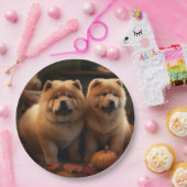 Assiettes En Carton Chow Chow Chiot Automne Citrouille de plaisir (Fête)