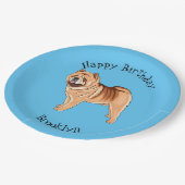 Assiettes En Carton Chow Chow dog cartoon (Angle)