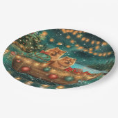 Assiettes En Carton Chow Chow Noël Festive Voyage (Angle)