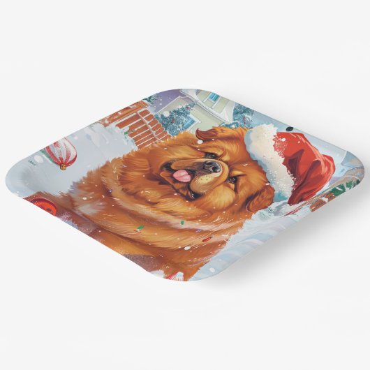 Assiettes En Carton Chow Chow Winter Wonderland Noël Joie (Angulaire)