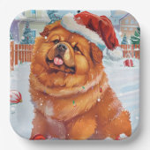 Assiettes En Carton Chow Chow Winter Wonderland Noël Joie (Recto)