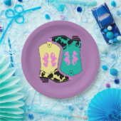 Assiettes En Carton Chowgirl moderne Western Boots fermier Ranch Cowbo (Fête)