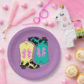 Assiettes En Carton Chowgirl moderne Western Boots fermier Ranch Cowbo (Fête)