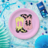 Assiettes En Carton Chowgirl moderne Western Boots fermier Ranch Cowbo (Fête)