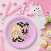 Assiettes En Carton Chowgirl moderne Western Boots fermier Ranch Cowbo (Fête)