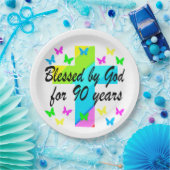 ASSIETTES EN CARTON CHRÉTIEN 90E ANNIVERSAIRE PRIÈRE CONCEPTION (Fête)