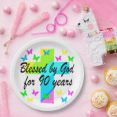 ASSIETTES EN CARTON CHRÉTIEN 90E ANNIVERSAIRE PRIÈRE CONCEPTION (Fête)