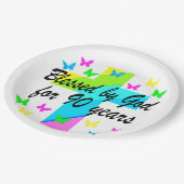 ASSIETTES EN CARTON CHRÉTIEN 90E ANNIVERSAIRE PRIÈRE CONCEPTION (Angle)