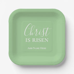 Assiettes En Carton Christ est ressuscité Coutume Vert Pâques chrétien
