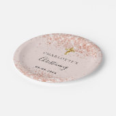 Assiettes En Carton Christine rose pâle (Angle)