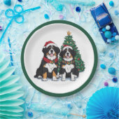Assiettes En Carton Christmas Bernese Mountain Dogs (Fête)
