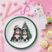 Assiettes En Carton Christmas Bernese Mountain Dogs (Fête)