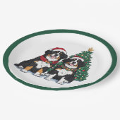 Assiettes En Carton Christmas Bernese Mountain Dogs (Angle)