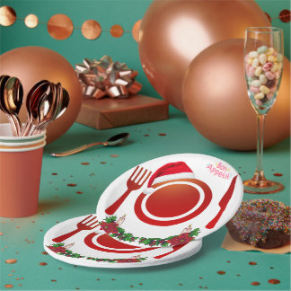 Assiettes En Carton Christmas Bon Appétit Paper Plate