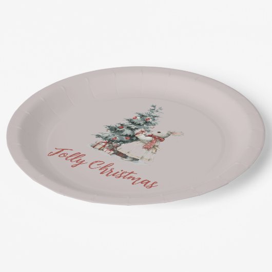 Assiettes En Carton Christmas Celebration Paper Plate | Joyful Holiday (Angle)