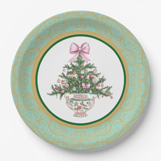 Assiettes En Carton Christmas Chinoiserie Paper Plates (Devant)