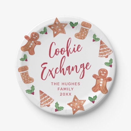 Assiettes En Carton Christmas Cookie Exchange Party (Devant)