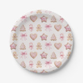 Assiettes En Carton Christmas Cookie Pattern Baby Shower (Devant)