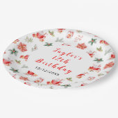 Assiettes En Carton Christmas Cookies and Cocoa Birthday Party Red (Angle)