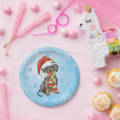 Assiettes En Carton Christmas Dachshund (Fête)