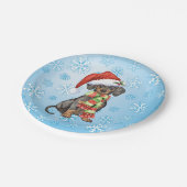 Assiettes En Carton Christmas Dachshund (Angle)